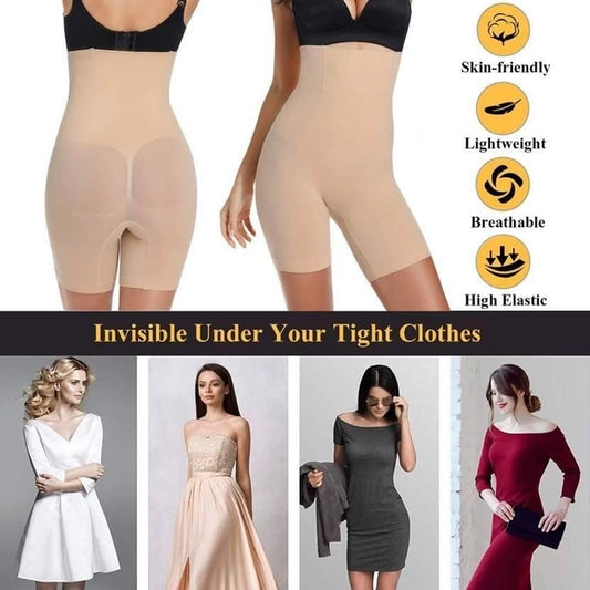 Women's 4-in-1 Tummy Tucker Shapewear Shorts | High Waist Compression Body Shaper | Tummy Control, Hip Lift & Thigh Support | Seamless Fit